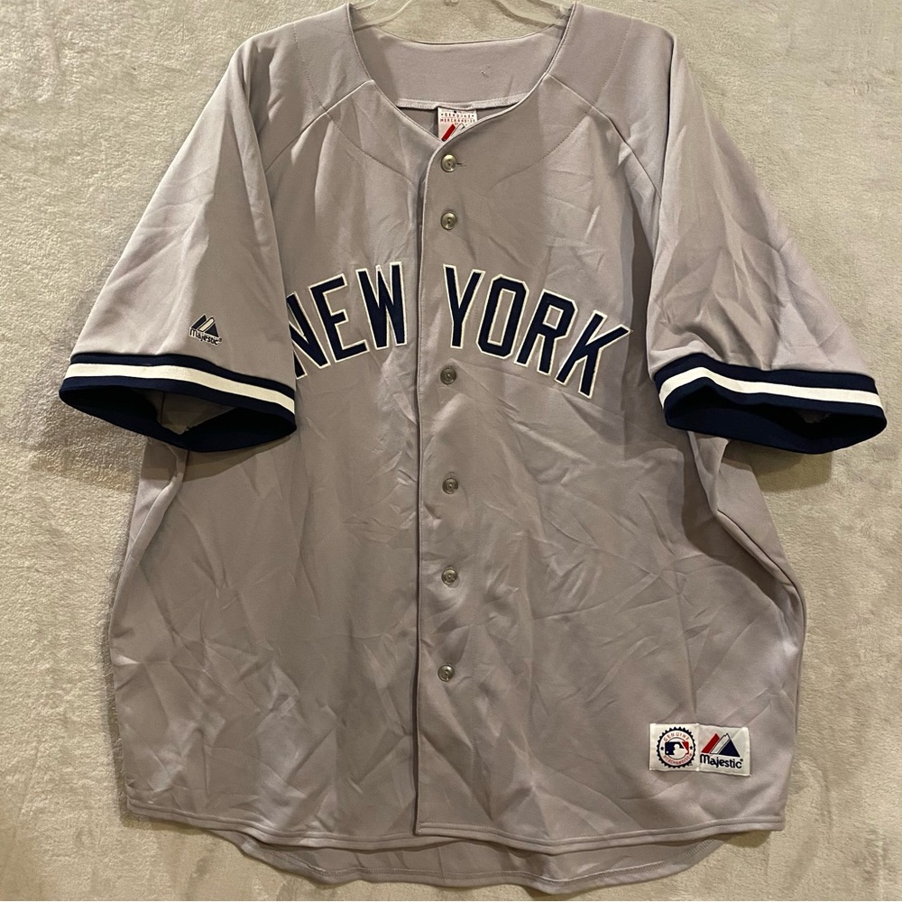 Mariano Rivera Shirt Mebs 2XL Gray Jersey New York Yankees #42 Majestic MLB